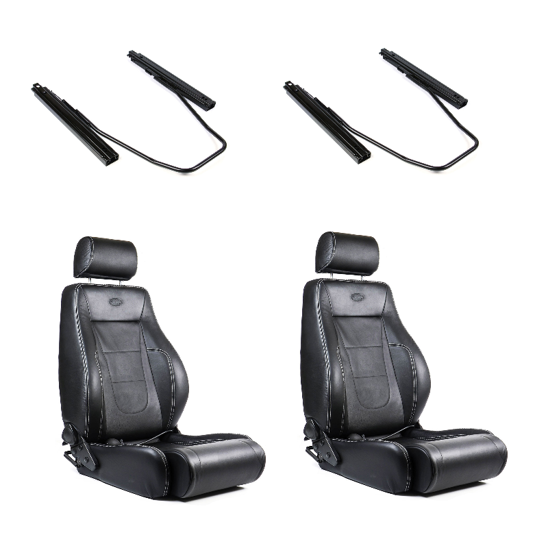 SAAS Trax 4X4 Seats (2) With Sliders Premium Black Leather ADR Compliant