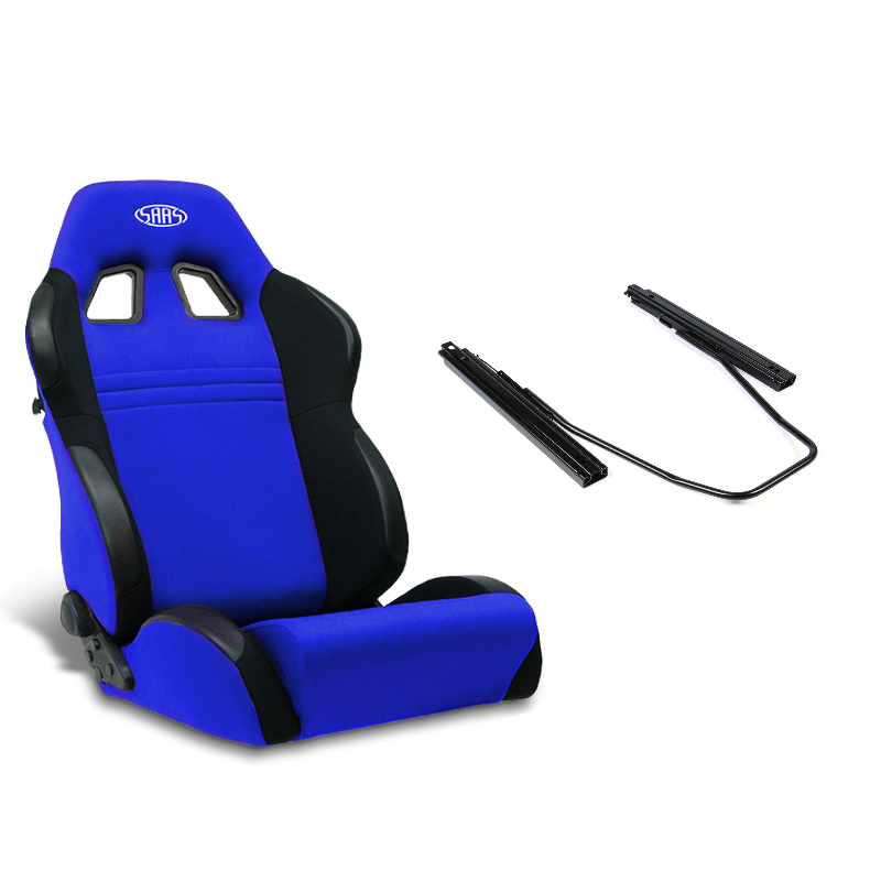SAAS Vortek Seat (1) With Rails Dual Recline Black/Blue ADR Compliant