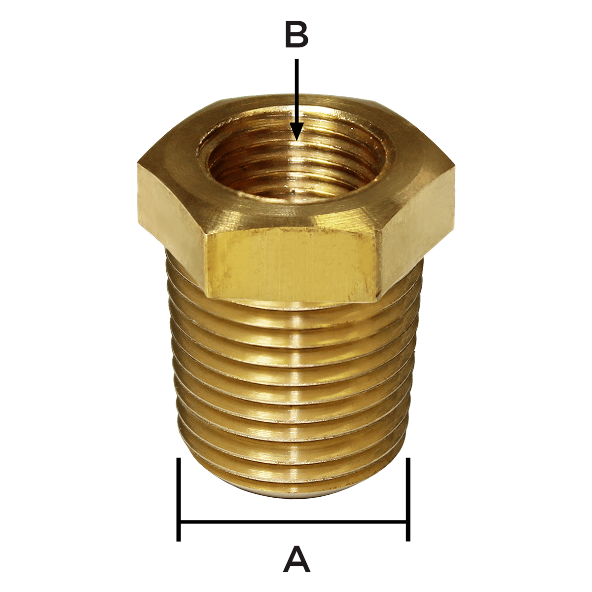 SAAS SGA-320055 - Gauge Bush Brass Adaptor M16 x1.5 to 1/8-27 NPT