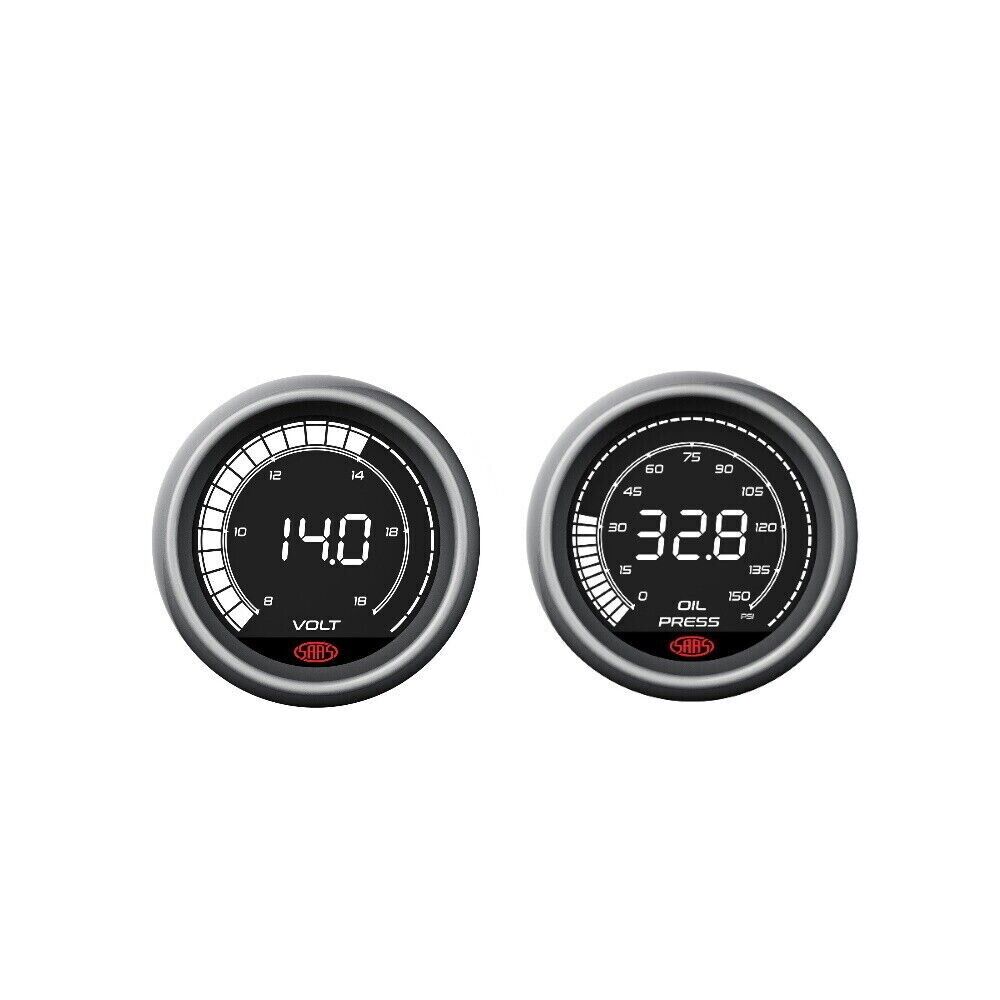 SAAS Muscle Digital Series Volts 8-18V Oil Pressure 0-150 psi Gauge 52mm / 2"