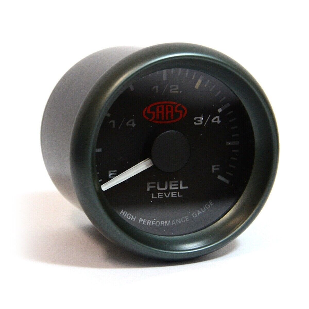 SAAS Fuel Level Gauge & Sender Unit 52mm/2" Black Muscle Series with Tank Sender