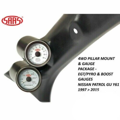 SAAS Pillar Pod Gauge Package for Nissan Patrol GU Y61 1997>16 Boost EGT Gauges