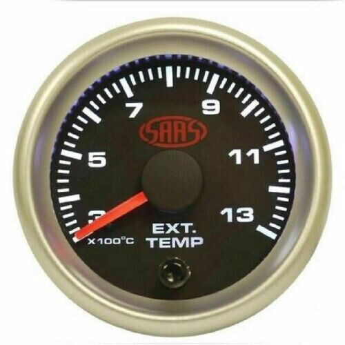SAAS Muscle Series II Diesel EGT & Boost 52mm Gauge Combo Black Face Silver Rim