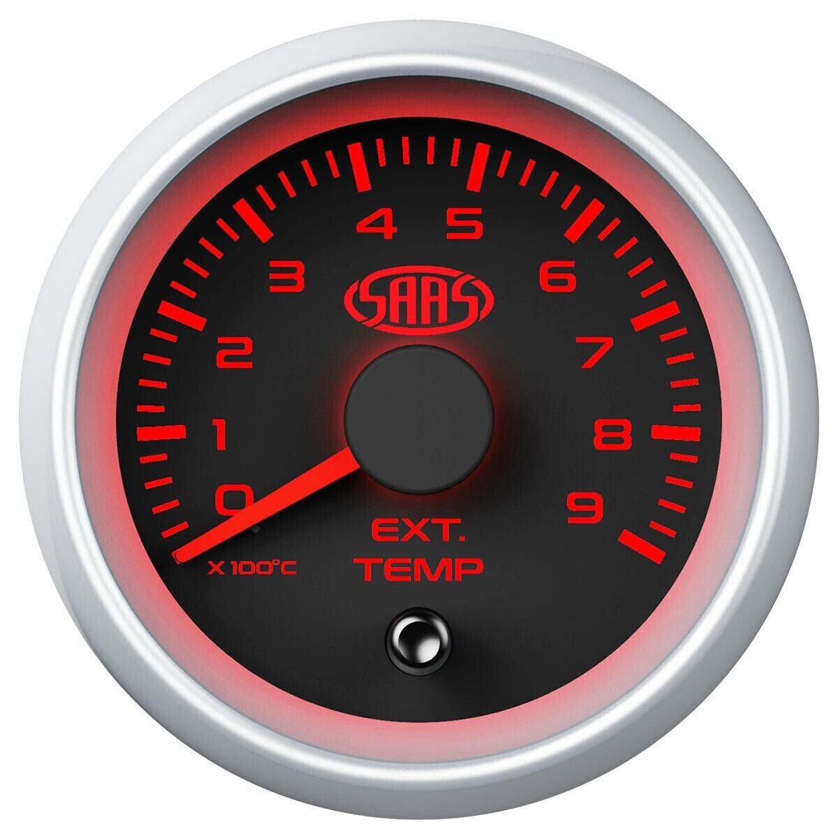 SAAS Series 2 EGT Pyro 52mm >900 Deg Analog Electric Gauge Black Face Silver Rim