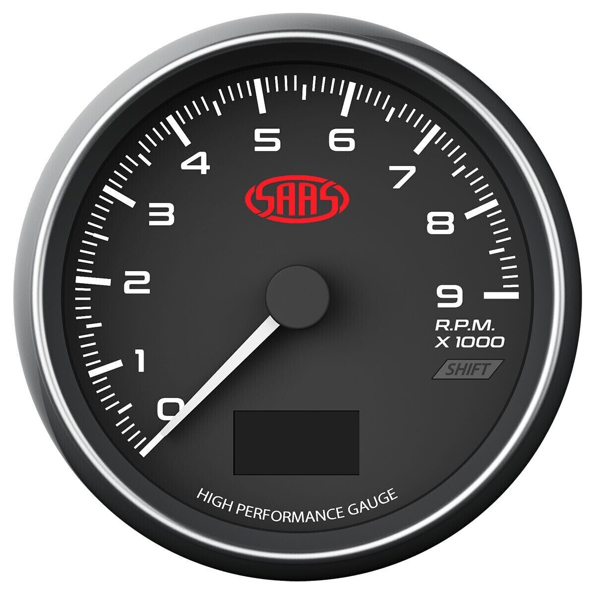 SAAS Tachometer for Muscle Series 0-9000 RPM Shift Lite 3 1/2in 90mm Dash Black