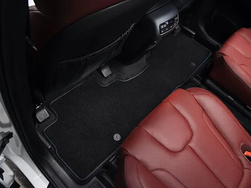 Genuine Hyundai Palisade 7 Seater Tailored Carpet Floor Mats Blue Stitch