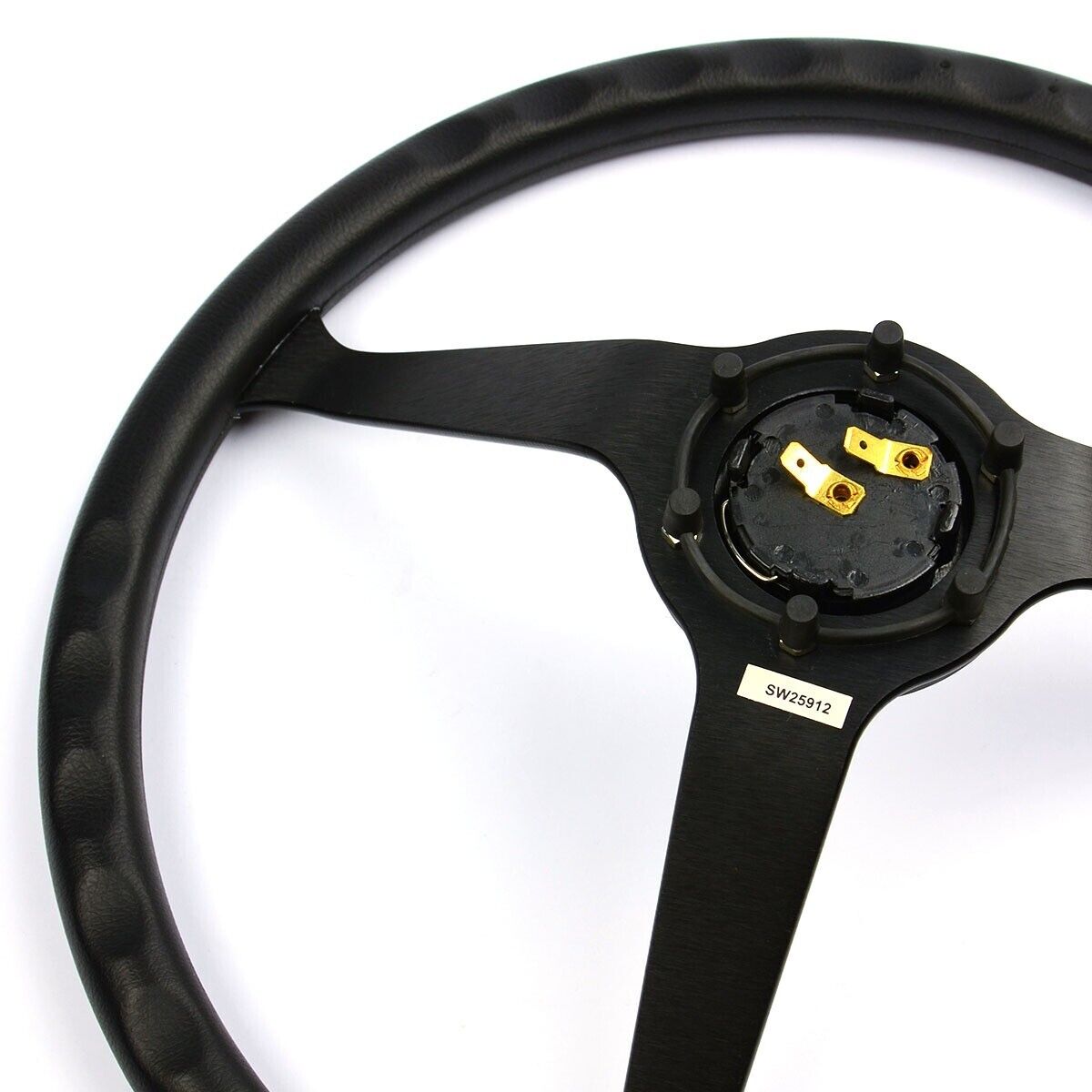 SAAS Steering Wheel Poly 380mm Classic Deep Dish Black Alloy Solid