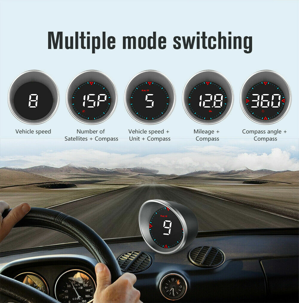 GPS Speedo HUD Universal Car Heads Up Display Speed Warning Alarm Speedometer