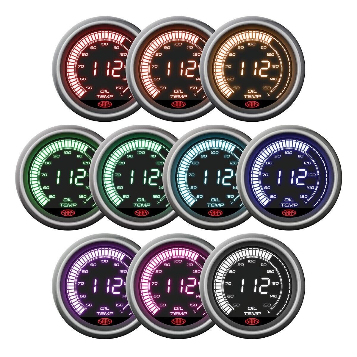 SAAS Muscle Digital Series SG41221 Engine Oil Temp Gauge 50-150 C 52mm / 2"