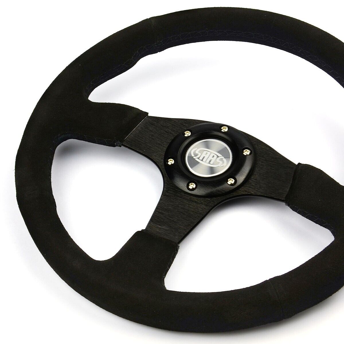 SAAS Steering Wheel Suede 350mm ADR Black Spoke