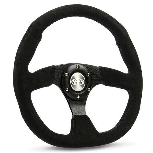 SAAS Steering Wheel Suede 350mm ADR Black Flat Bottom