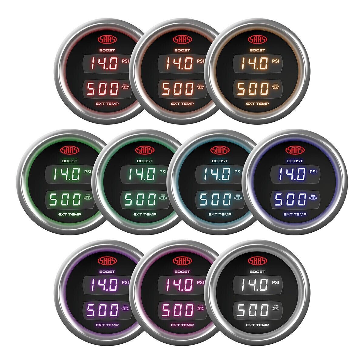 SAAS Pillar Pod Gauge Pack for Toyota 100 Series 97>07 Boost EGT Water Oil Pres