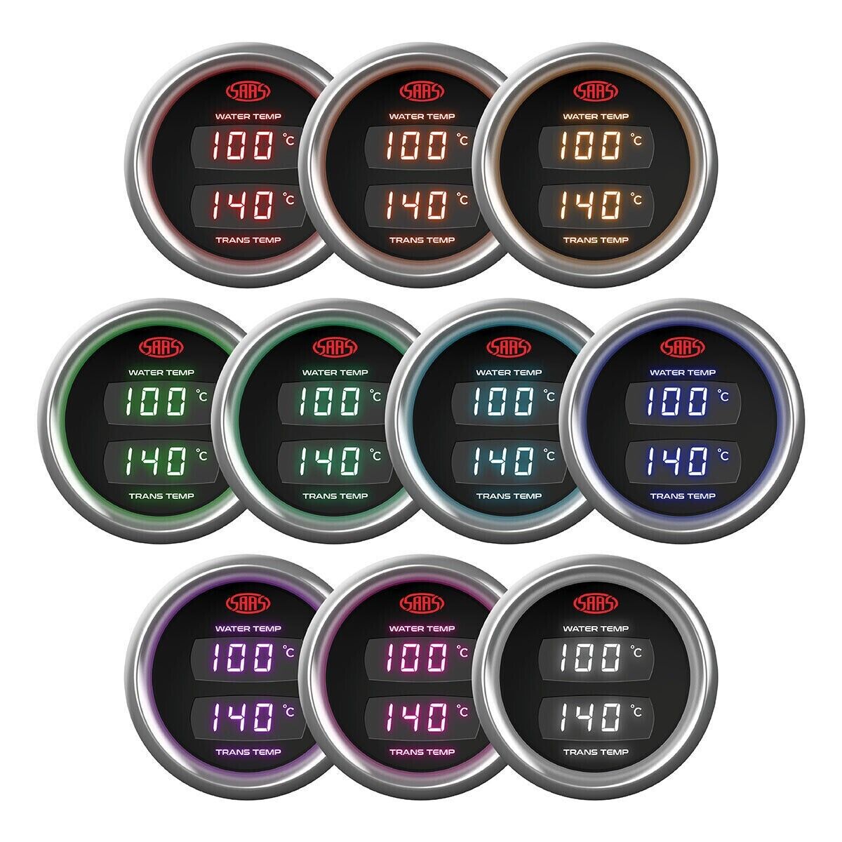 SAAS Trax Digital Dual Twin Reading Transmission Temp 60°-200° Water Temp >120