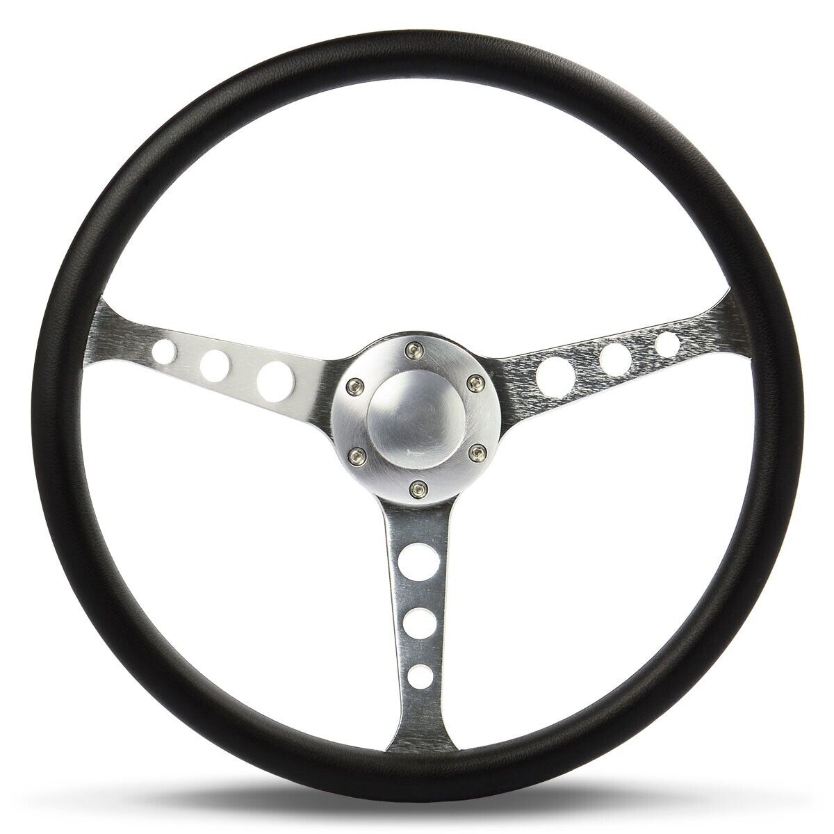 SAAS Steering Wheel Poly 380mm ADR Classic Brushed Alloy With Holes