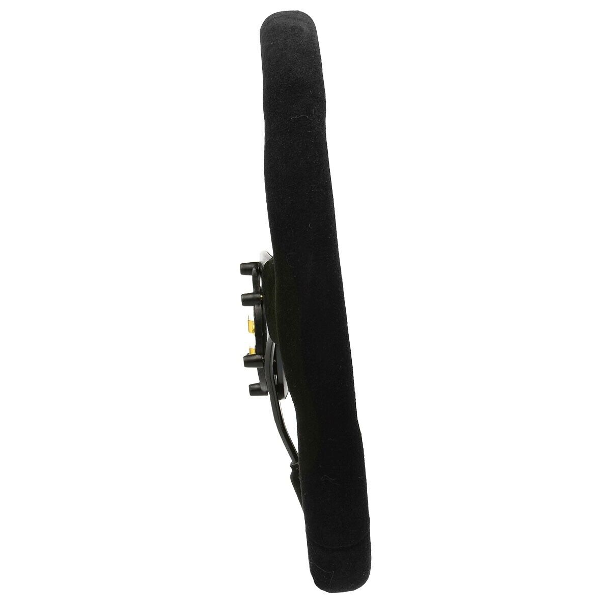 SAAS Steering Wheel Suede 14" ADR Black Flat Bottom + Indicator