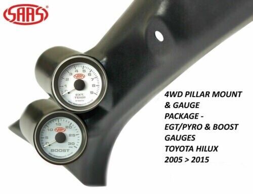 SAAS Pillar Pod / Gauge Package for Toyota Hilux 2005>2015 Boost & EGT Gauges