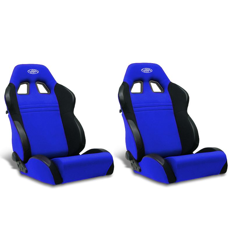 SAAS Vortek Seats (2) Dual Recline Black/Blue ADR Compliant