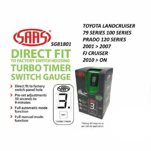 SAAS SG81801 Turbo Timer Digital Switch Gauge for Toyota Landcruiser 79 & 100