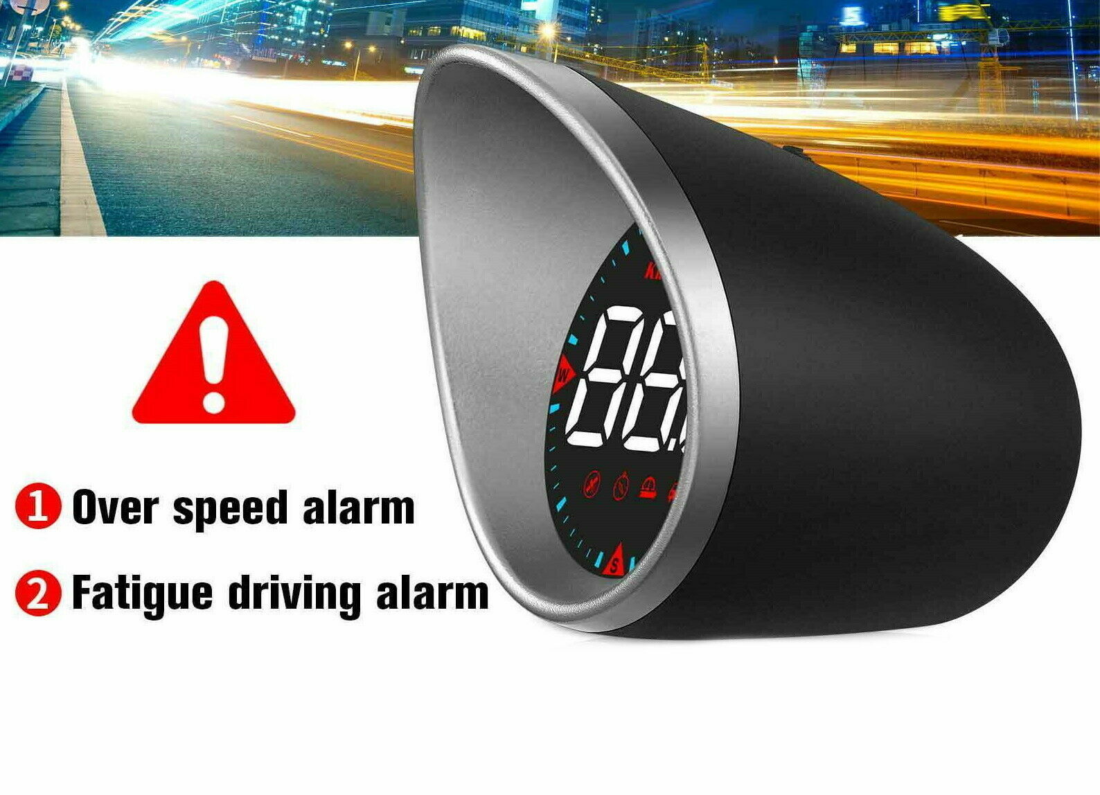 GPS Speedo HUD Universal Car Heads Up Display Speed Warning Alarm Speedometer