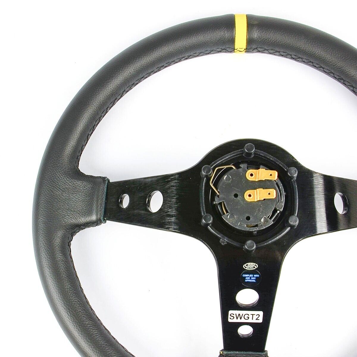 SAAS GT Leather Indicator Steering Wheel & Boss Kit For Ford Falcon AU 1998-2002