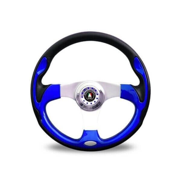 Autotecnica Steering Wheel Monza Poly With Coloured Inserts Black Red Blue 14"