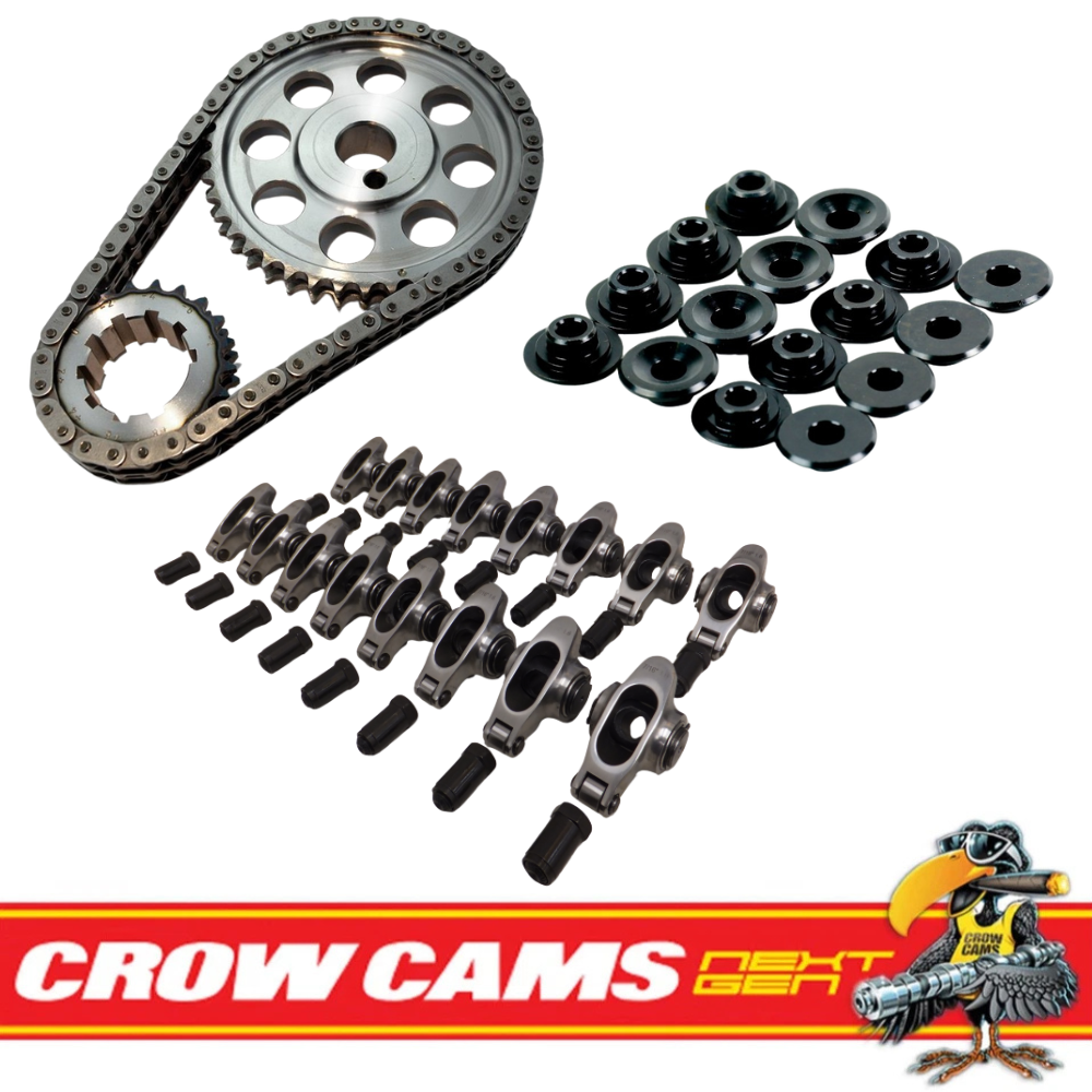 Crow Cams Roller Rockers + Retainers + Timing Chain Set For Ford Windsor V8 EFI0
