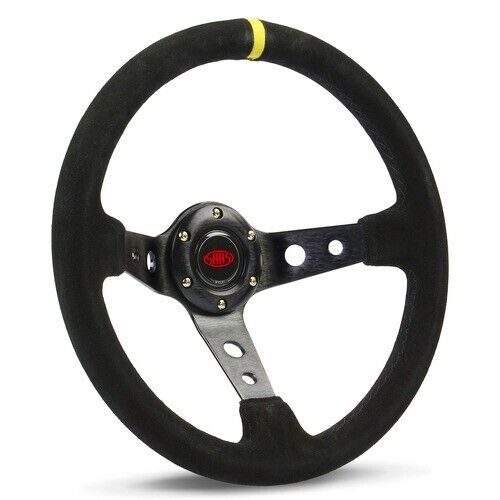 SAAS GT Suede Deep Dish Steering Wheel & Boss Kit For Ford Falcon AU 1998-2002