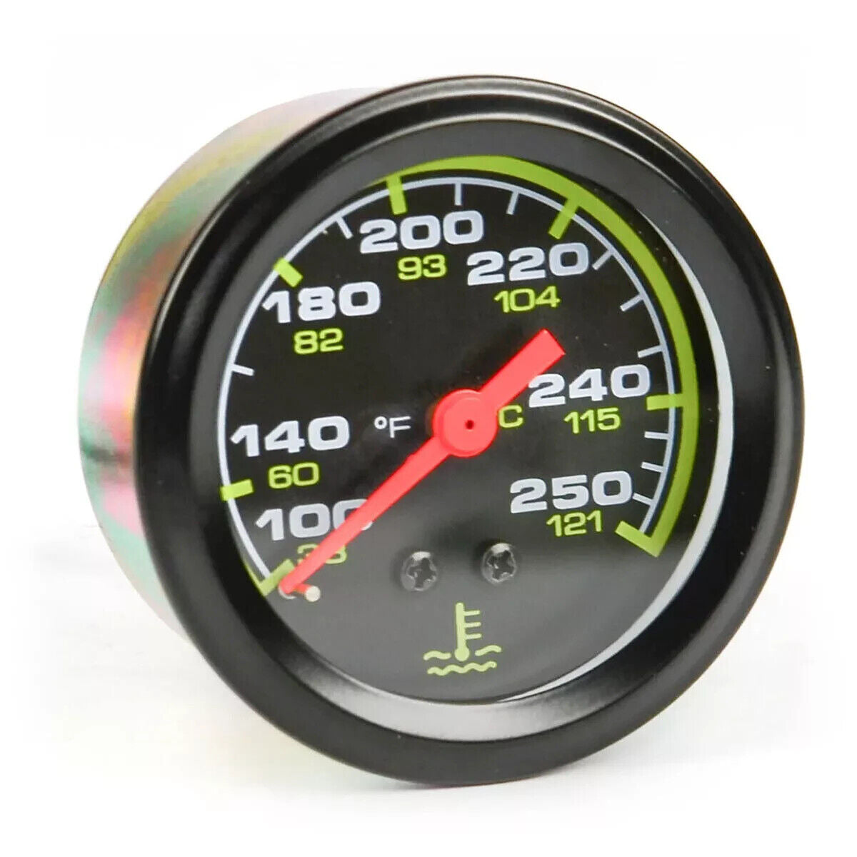 Genuine SAAS Water Temp Gauge Mech Black Autoline 121°C/250°F