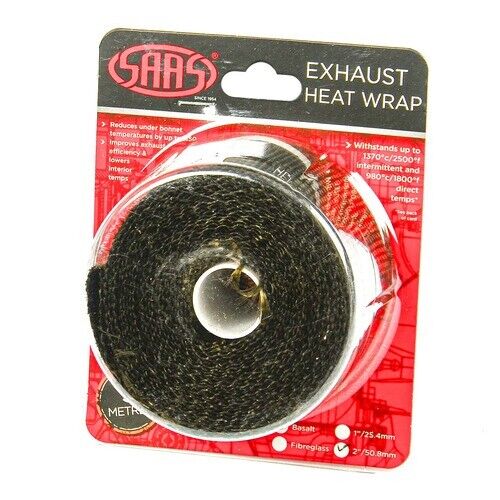 SAAS Exhaust Wrap Basalt Black 50mm/2 Inch x 5m