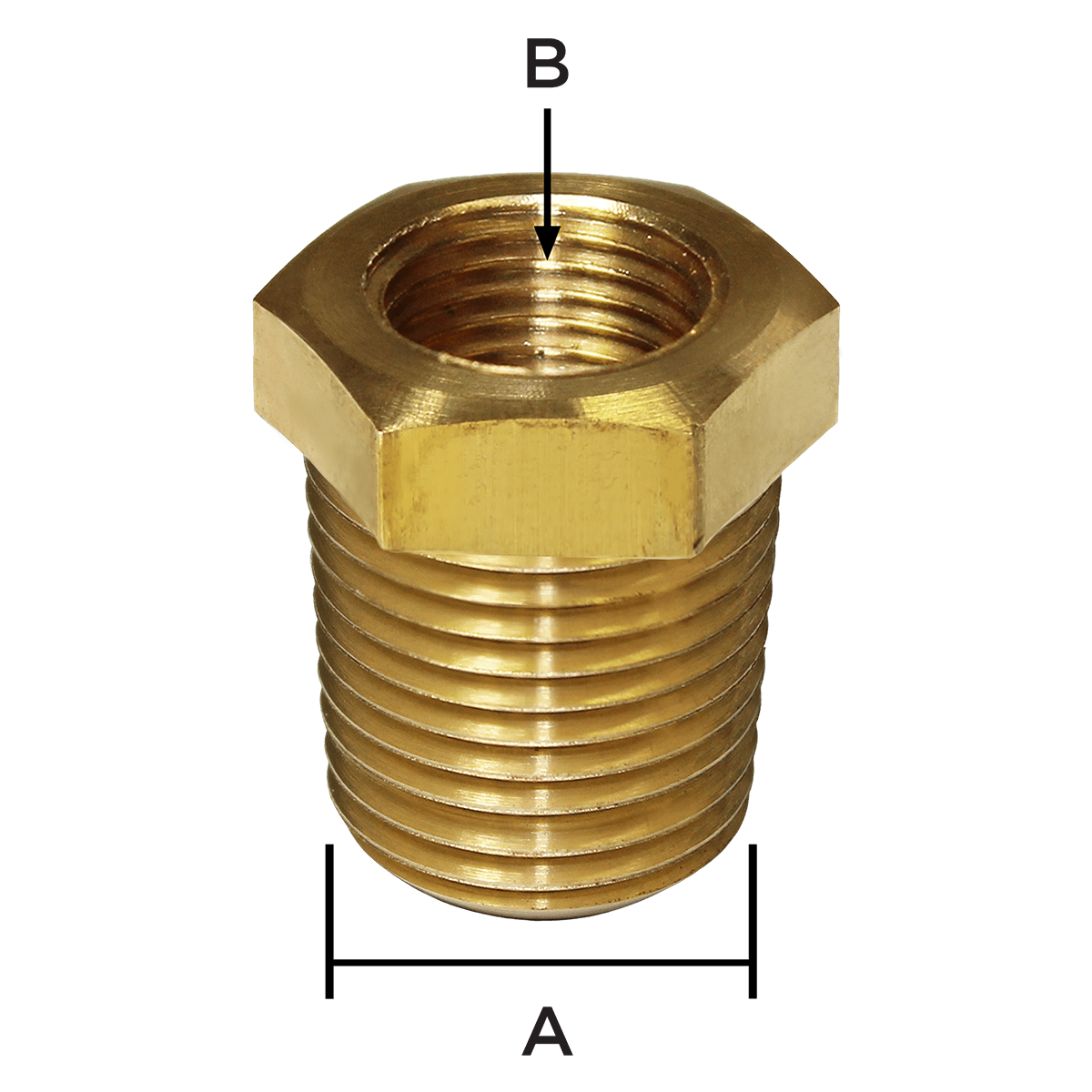 SAAS Gauge Bush Brass Adaptor 3/8-18 NPT to 1/8-27 NPT1