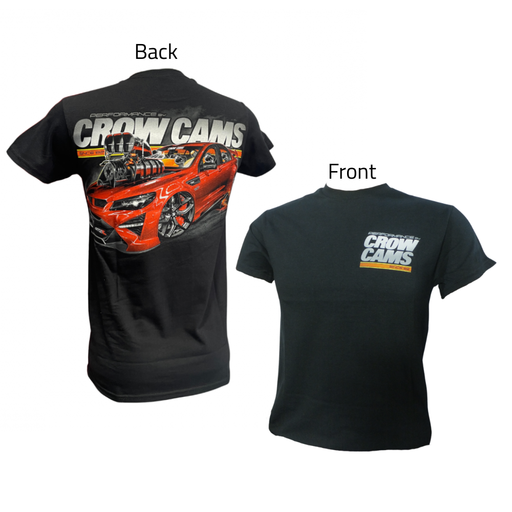 Crow Cams Black T-Shirt With HSV VF GTSR Artwork On Back Size: X LARGE0