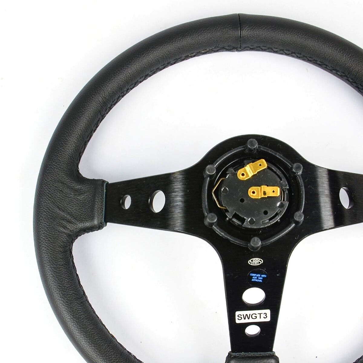 SAAS GT Leather Deep Dish Steering Wheel & Boss Kit For Ford Falcon AU 1998-2002