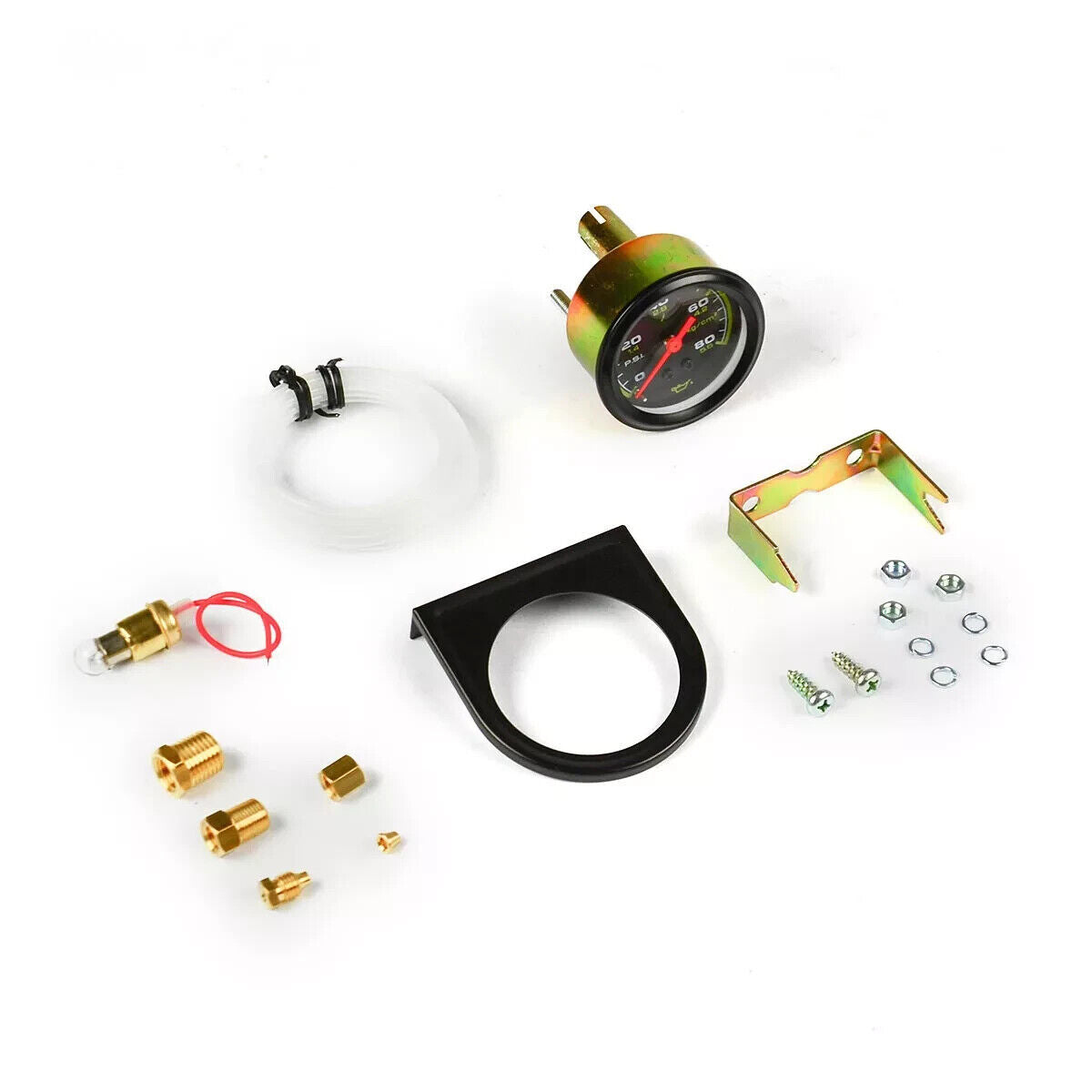 Genuine SAAS Oil Pressure Gauge Mech Black Autoline 0 to 80psi/5.6 kg cm