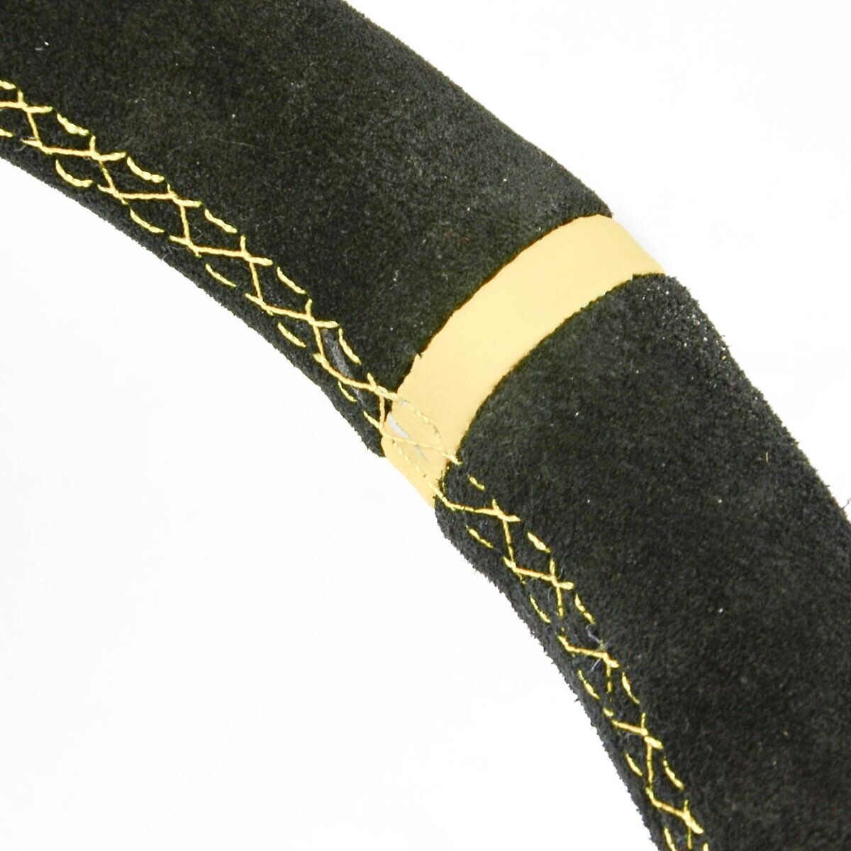 SAAS Steering Wheel Suede 350mm ADR Drifter Yellow Stitch