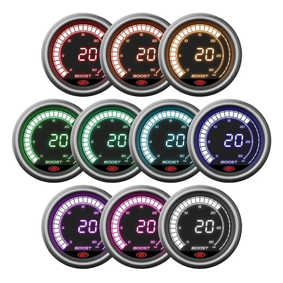 SAAS 1 Pc Pillar Pod  & Digi Gauge Combo For Toyota Hilux 97-05 LN Boost & EGT2