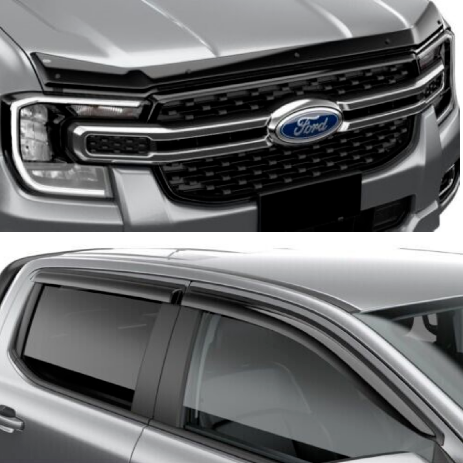 Genuine Next Gen Ford Ranger Black Edition Weather Shields & Bonnet Protector