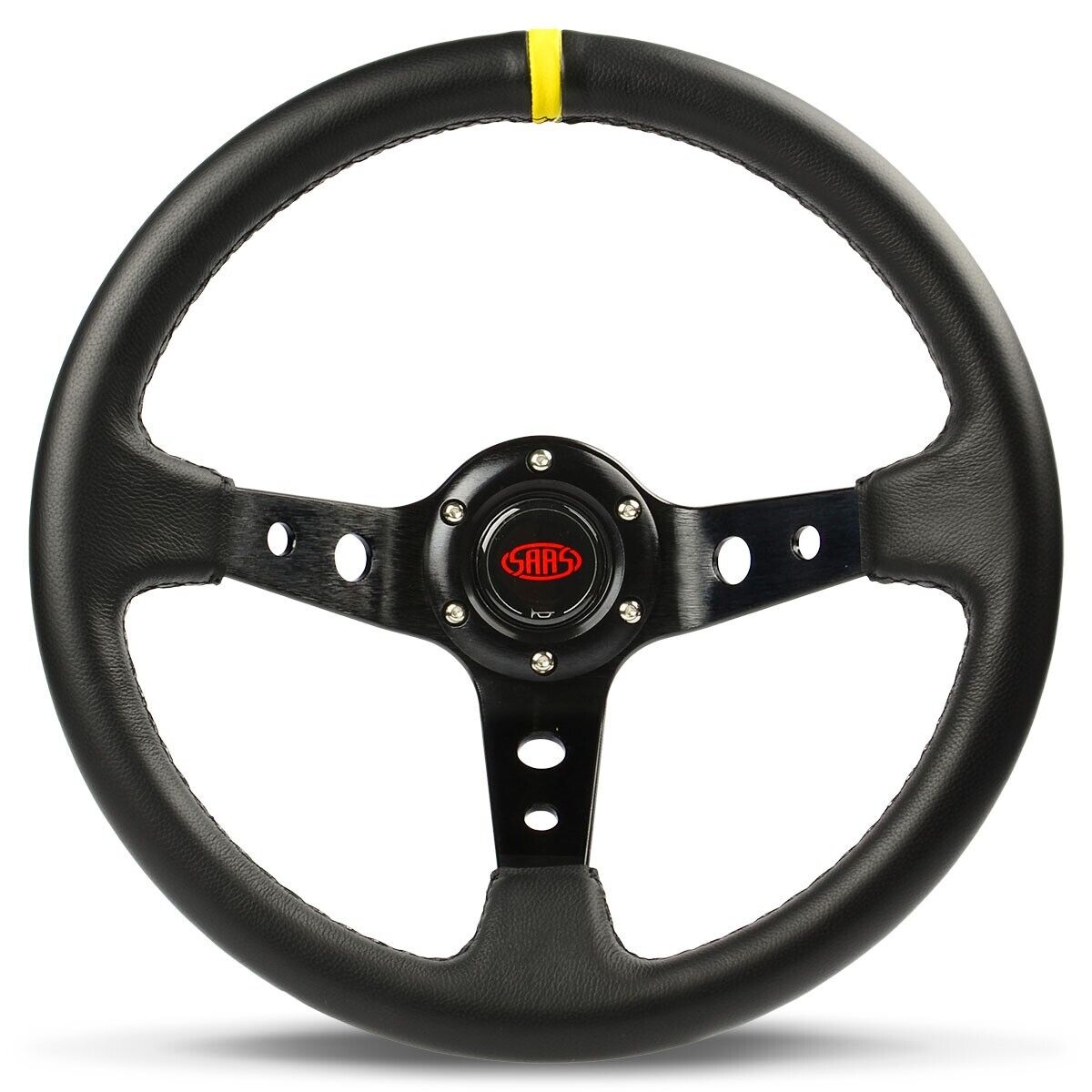 SAAS GT Leather Indicator Steering Wheel & Boss Kit For Ford Falcon AU 1998-2002