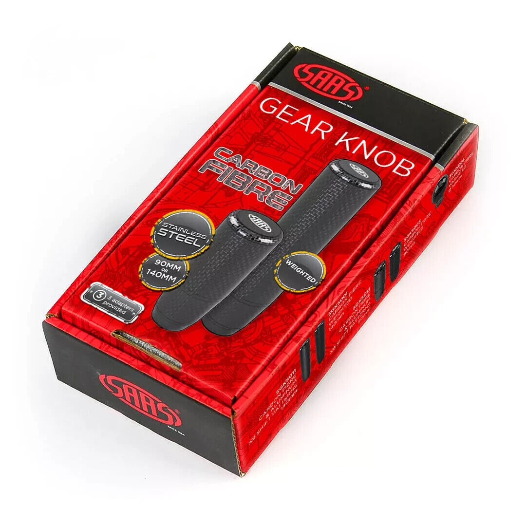 Genuine SAAS Carbon Fibre Gear Knob Weighted 90mm