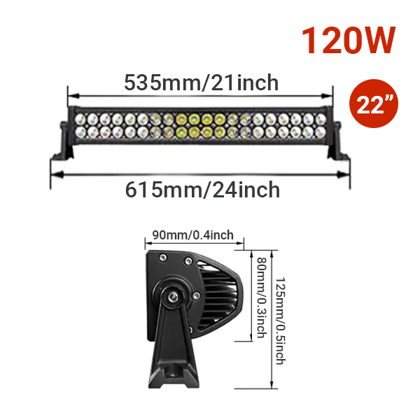 ONEX 22" Inch LED Light Bar Spot Flood Combo Driving Offroad 4WD Truck SUV