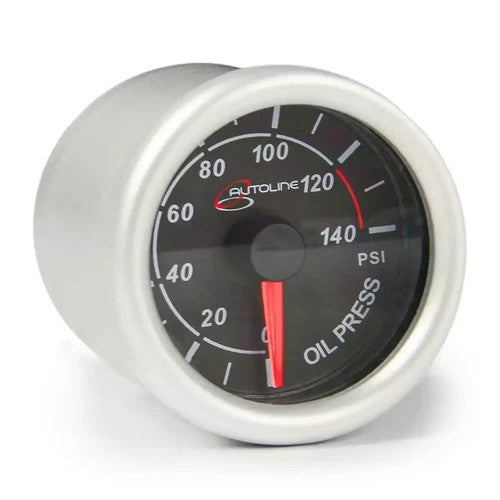 SAAS Oil Pressure Gauge 0-140psi 52mm Autoline Series Black 12V SG712300