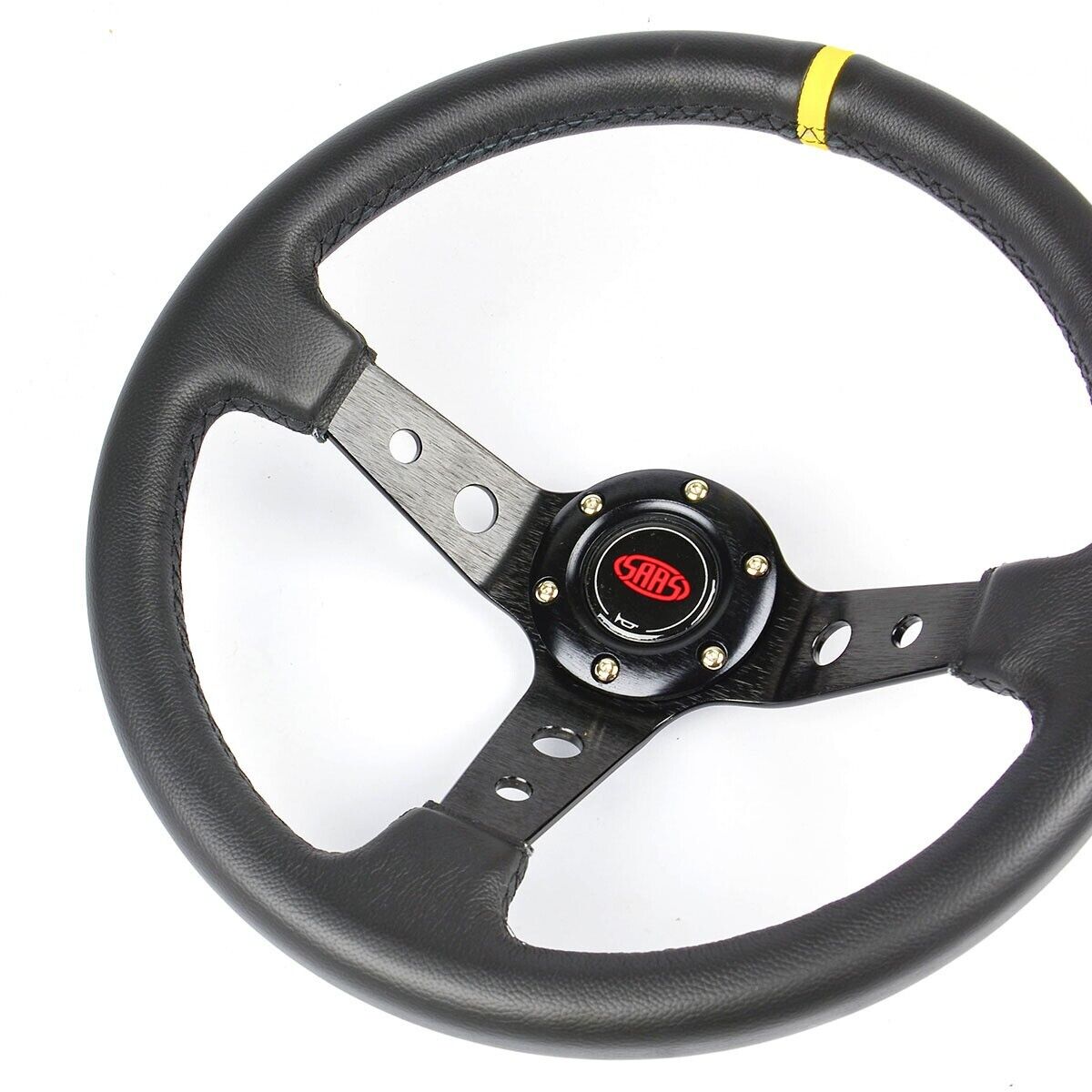 SAAS GT Leather Indicator Steering Wheel & Boss Kit For Ford Falcon AU 1998-2002