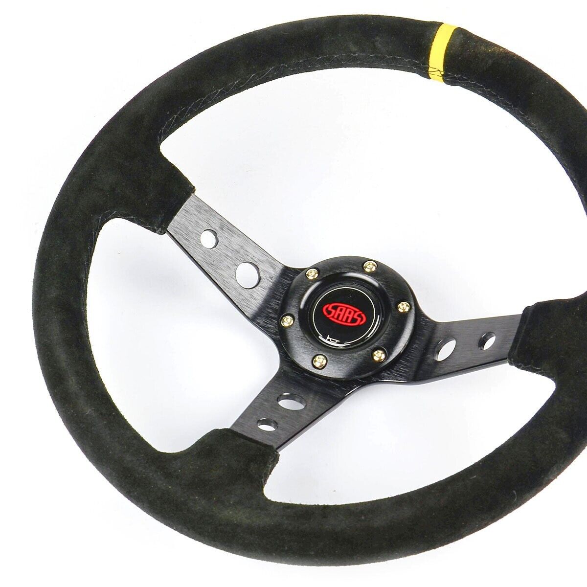 SAAS GT Suede Deep Dish Steering Wheel & Boss Kit For Ford Falcon AU 1998-2002