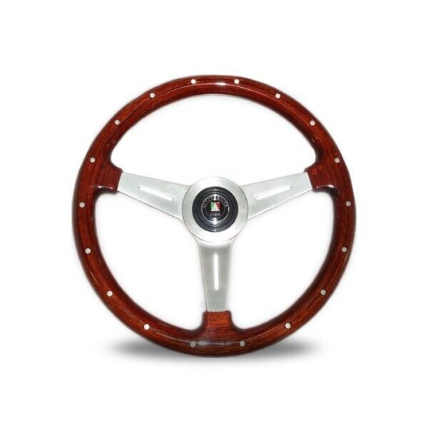 Autotecnica Steering Wheel Classic Wood Grain Alloy Spoke Dark Timber 365mm ADR