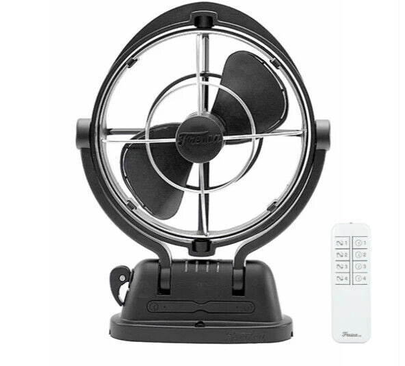 Fresca Fan 12v 24v Volt Black Fresca AC Ultra Quiet 360° Directional Airflow