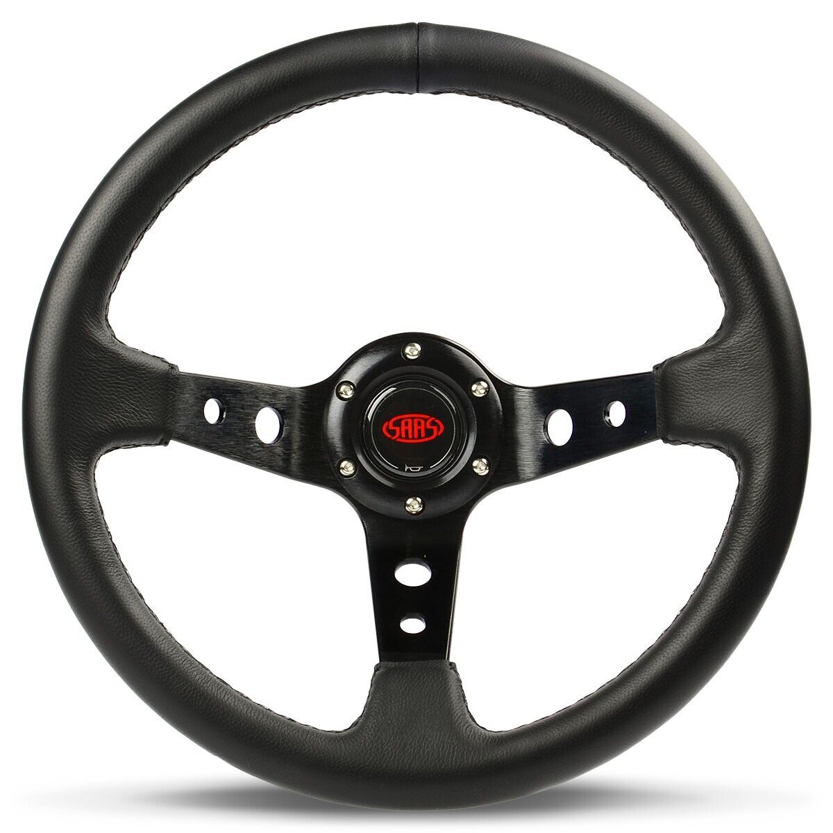 SAAS GT Leather Deep Dish Steering Wheel & Boss Kit For Ford Falcon AU 1998-2002