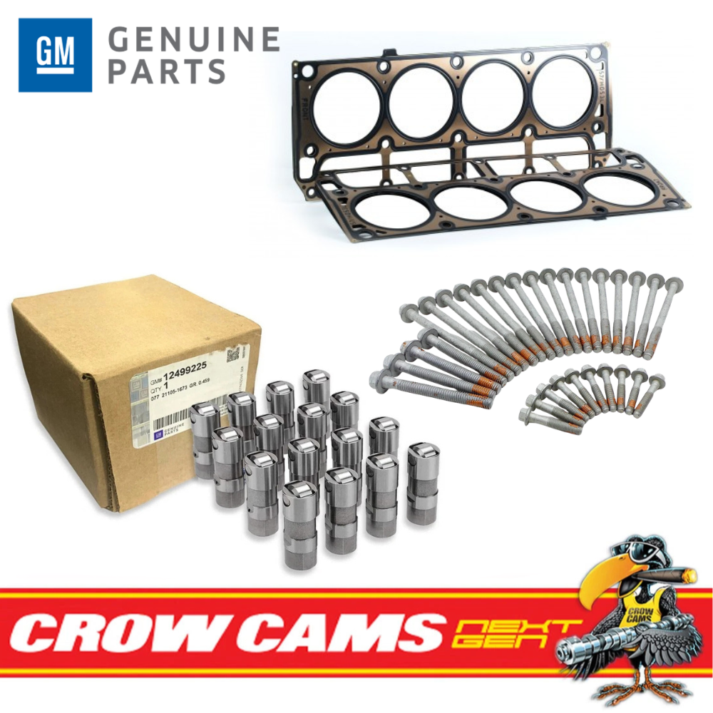 Genuine GM LS1 5.7L V8 Head Gaskets + Head Bolts (3 length) + LS7 Lifters Kit0