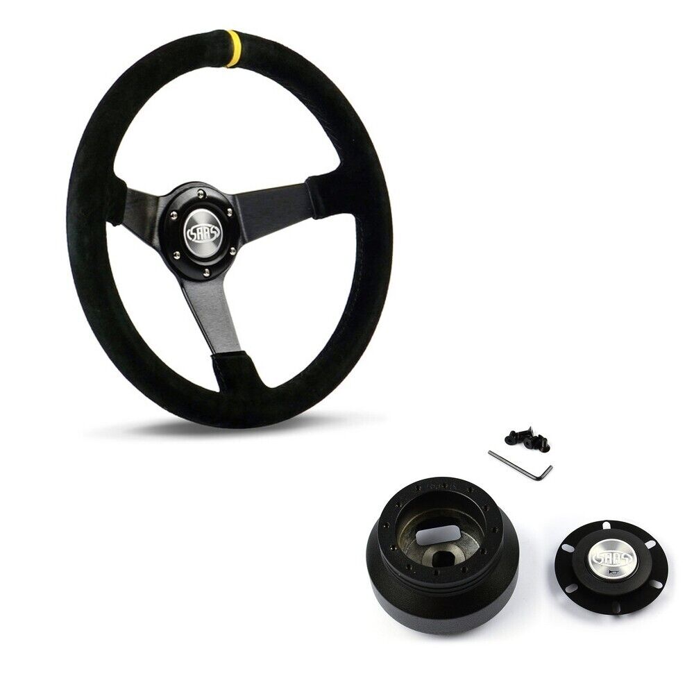 SAAS Suede Drifter Steering Wheel & Boss Kit For Ford Falcon AU 1998-2002