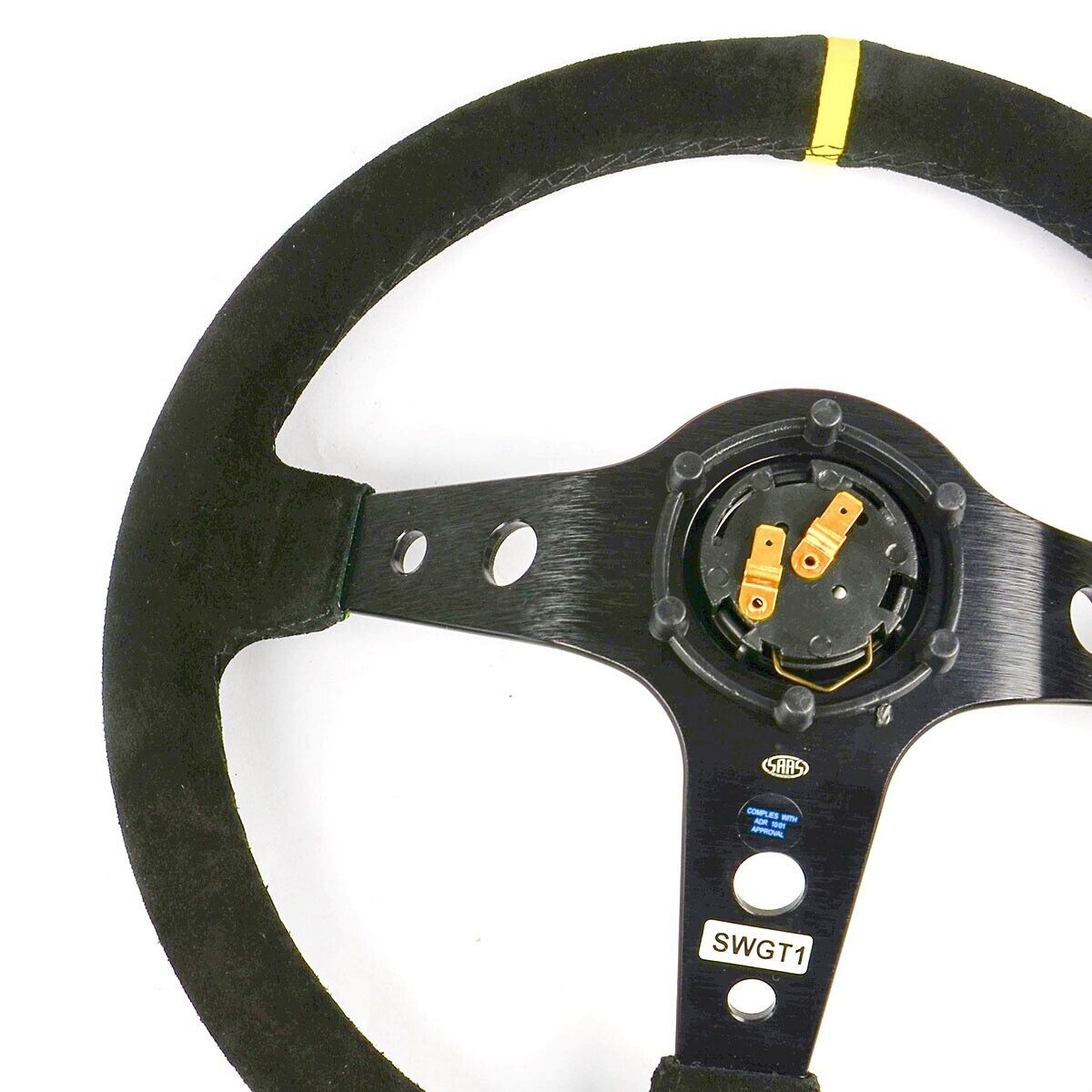 SAAS GT Suede Deep Dish Steering Wheel & Boss Kit For Ford Falcon AU 1998-2002