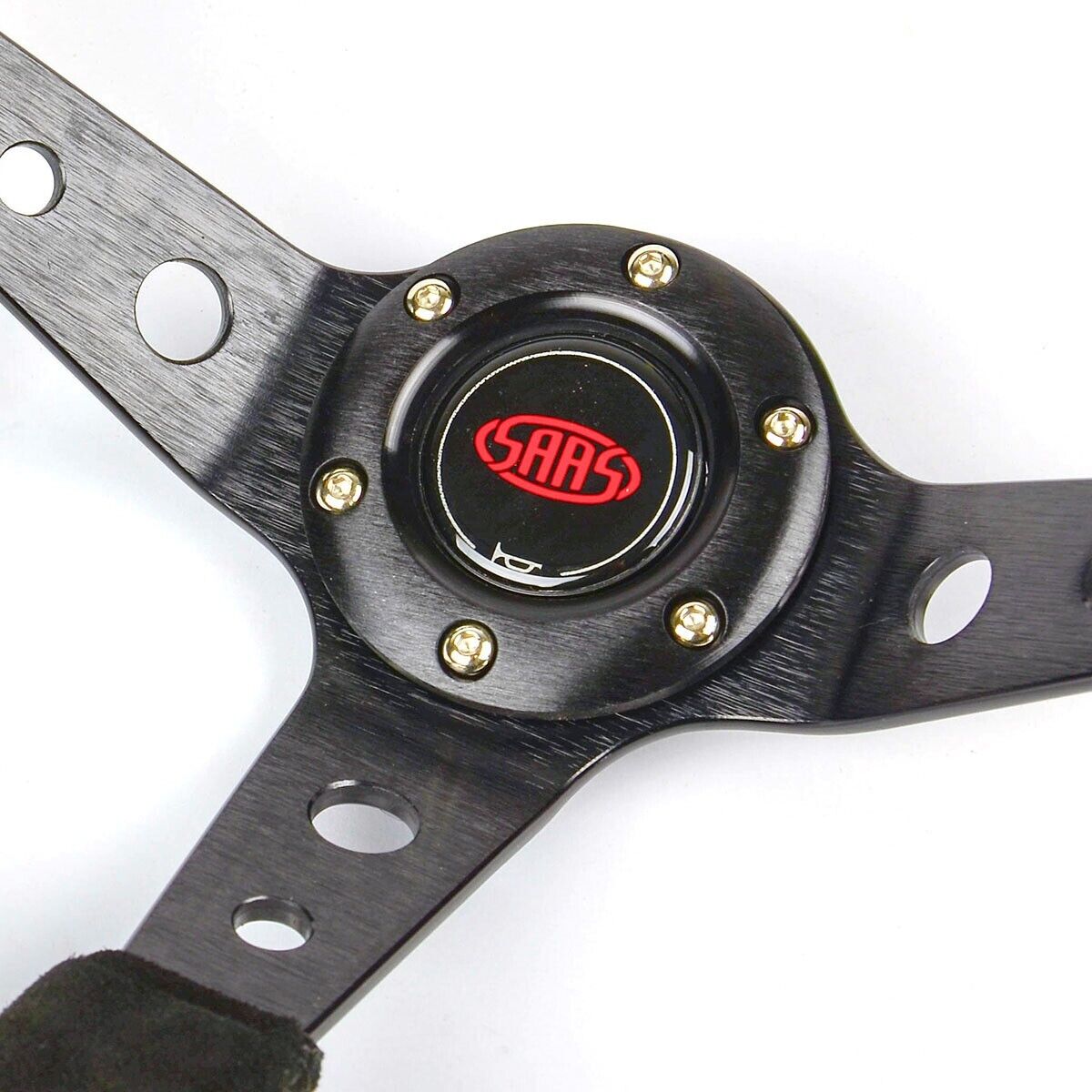 SAAS GT Suede Deep Dish Steering Wheel & Boss Kit For Ford Falcon AU 1998-2002