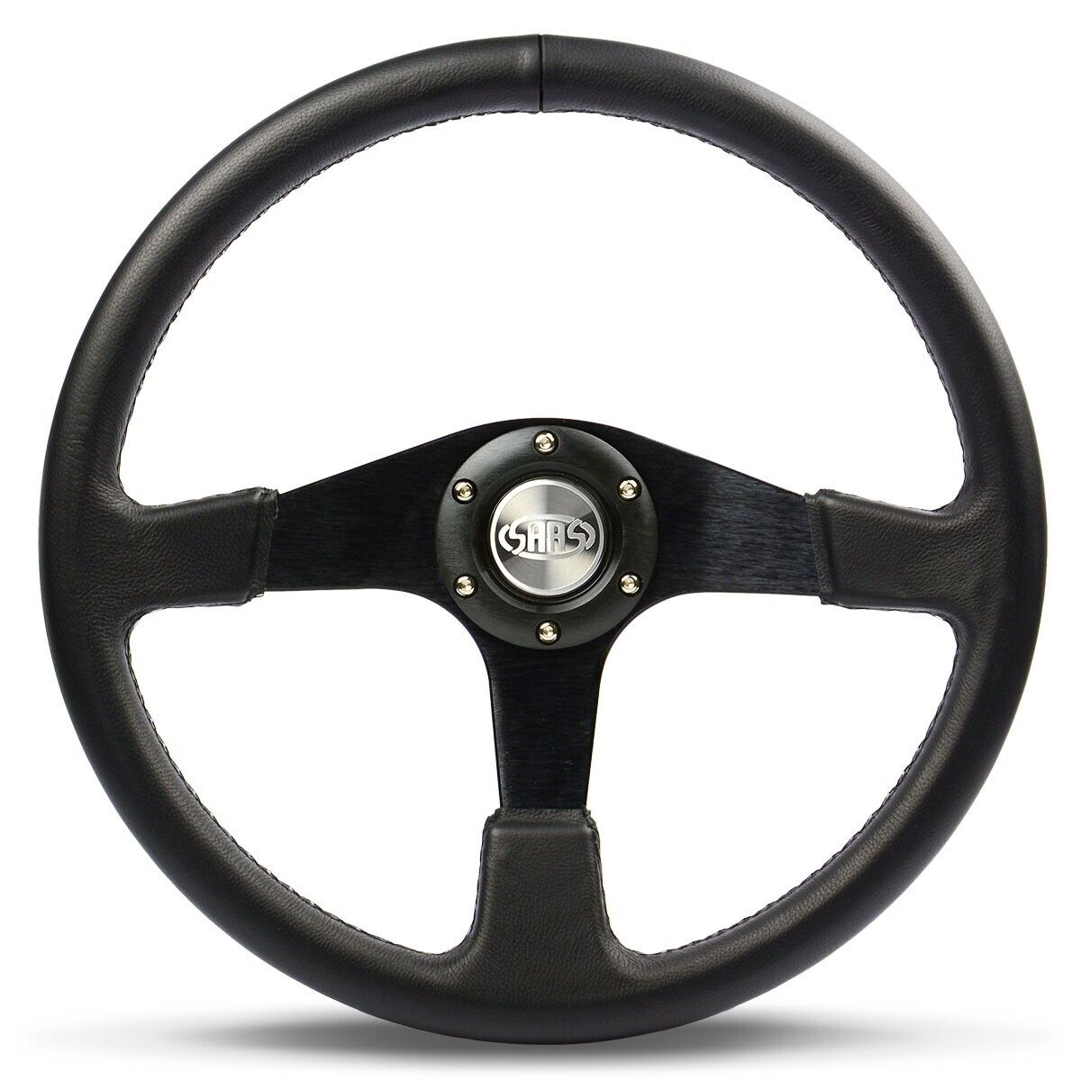 SAAS Steering Wheel Leather 380mm ADR Octane Black Spoke